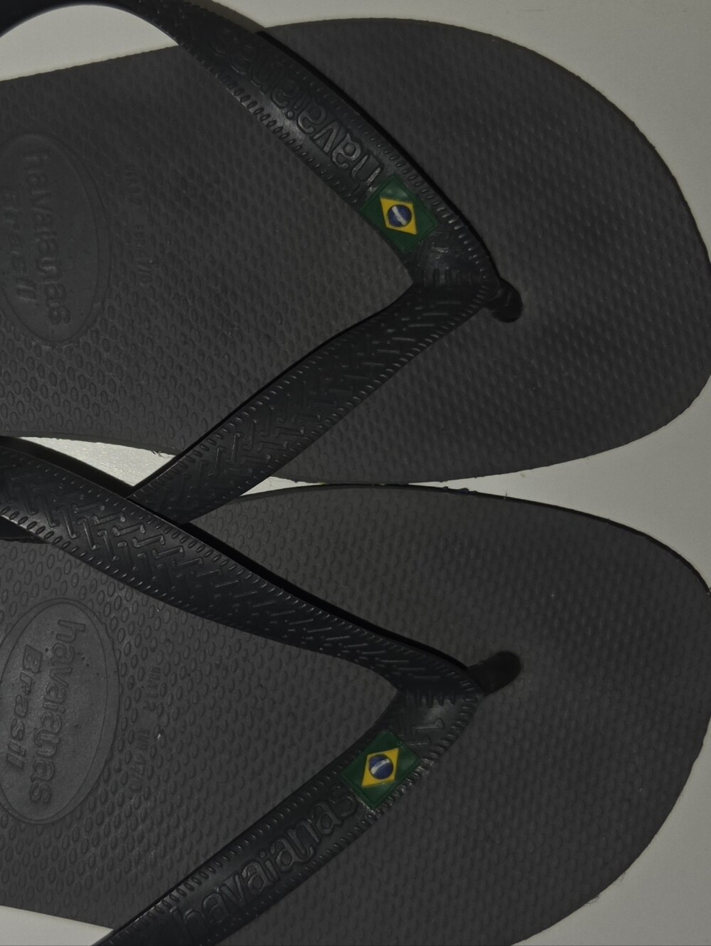 Havaianas Classic Black Flip Flops with Brazilian Flag